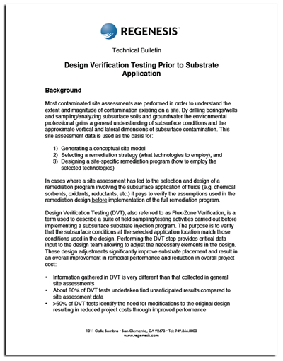 Design verification testing technical bulletin