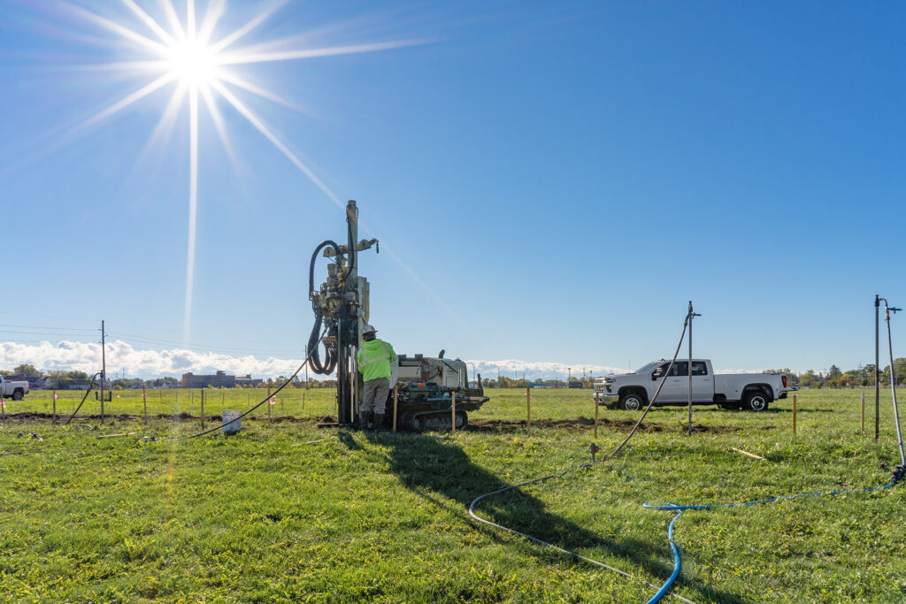 PFAS groundwater remediation site / colloidal activated carbon implementation
