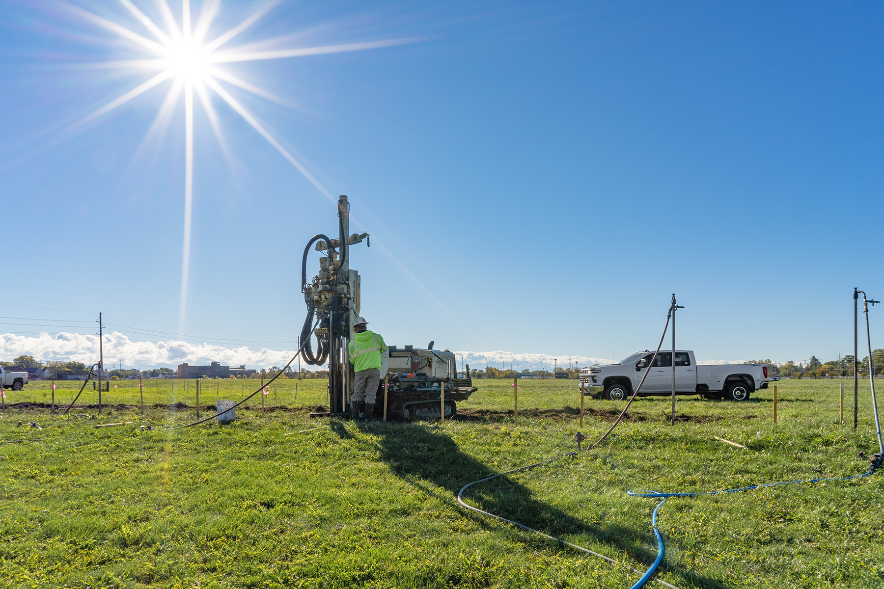 PFAS groundwater remediation site / colloidal activated carbon implementation