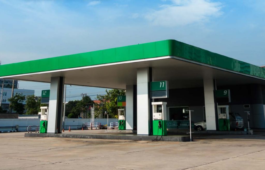 BTEX and TPH remediation site - active gas station