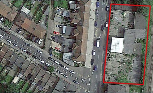 pump and treat barrier remediation site - aerial view