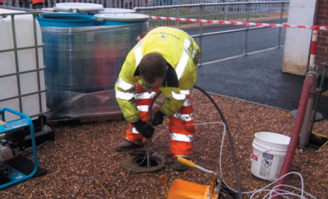 man performing chalk aquifer remediation