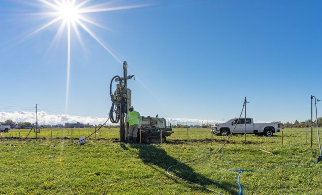 PFAS groundwater remediation site / colloidal activated carbon implementation