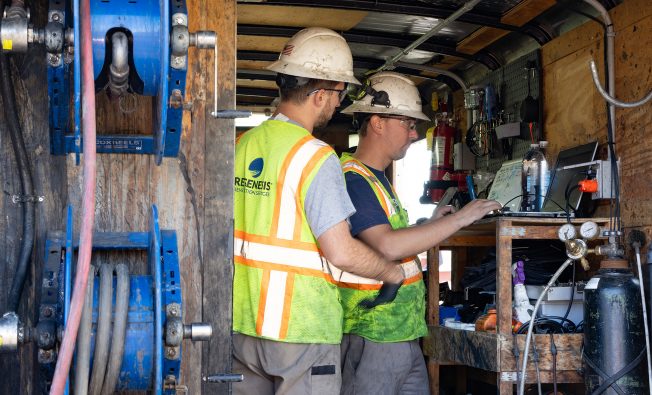 site remediation professionals at work performing in situ chemical reduction